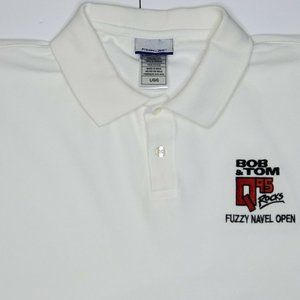 Bob And Tom Show Fuzzy Navel Open Polo Mens L EUC